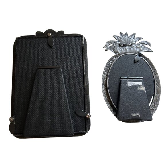 Decorative Silver Mini Photo Frames Set Of 2 With Pearl & Pineapple Design - Picture 4 of 11